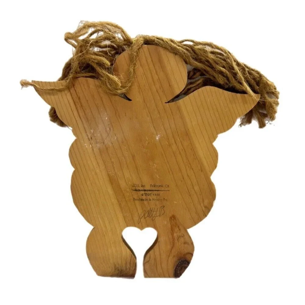 Vintage 1990's Angels in Training wooden angel wall hanging picture folk art USA